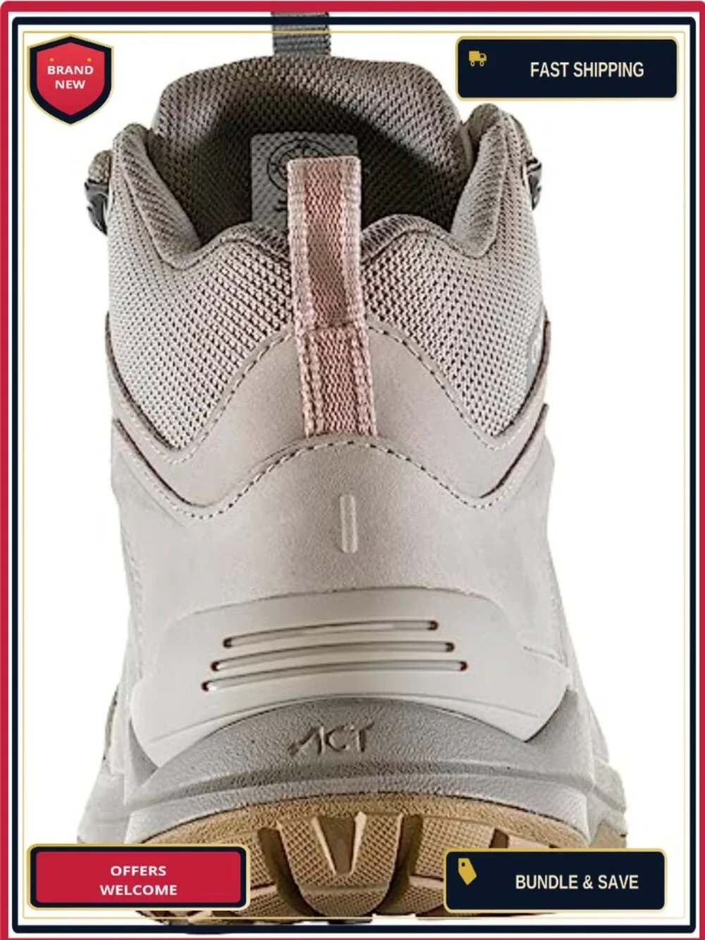 Women's Waterproof Hiking Shoes Mid Top Leather B-Dry Lightweight Outdoor